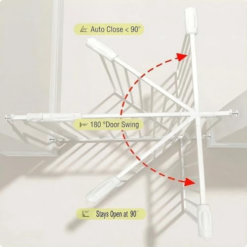 Narrow Baby Gate 24.4-29 Inch Wide Stairs Tension Pet Dog Gates Indoor for Doorways No Drilling Pressure Mounted Metal Pet Gates for Kids