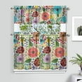 thumbnail image 2 of Rustic Vintage Curtains 36 Inch - 3 Panel Wildflower Farmhouse Set with Bohemian Floral Design, Rod Pocket Kitchen Window Drapes for Country Style, 2 of 4