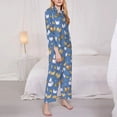 thumbnail image 3 of Pofeuu Chicken Family Print Womens Pajamas Set Long Sleeve Sleepwear Button Down Nightwear Soft Pj Lounge Sets Button Down Pajamas Women-X-Large, 3 of 7