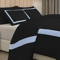 thumbnail image 5 of DNG Creations 5 Piece Full Black And Light Blue Border Line Pattern Duvet Cover - 100% Egyptian Cotton, 800 Thread Count ( Twin/Twin XL ), 5 of 5