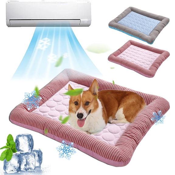 Pet Bed Summer Pet House For Dogs Cats Ice Silk Dog Cool House Portable Washable Pet Cool Blanket Non Slip Kennel Sofa Bed Floor Pet Houses