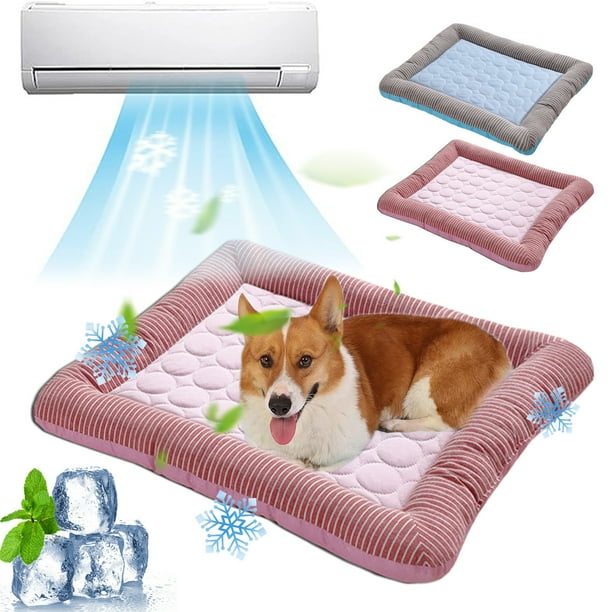 Alfombra de enfriamiento para mascotas Ice Silk Summer Pet House | Almohadilla de cama refrescante para perros y gatos | Manta portátil, lavable, antideslizante, resistente al desgaste | Uso del