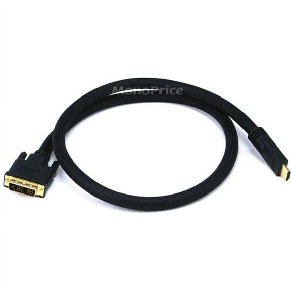 Monoprice 3ft 24AWG CL2 High Speed HDMI to DVI Adapter Cable with Net Jacket, Black (2286)