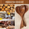 thumbnail image 3 of ACMETOP 6-Piece Natural Teak Wooden Spoons for Cooking With 10 Hooks，Handcrafted Kitchen Utensils Set ，Ideal Gift Set, 3 of 10