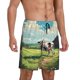 thumbnail image 2 of Balery Prairie Pasture Cow Pantalones cortos de pijama de punto de algodón para hombre con cinturilla y bolsillos-3X-Large, 2 of 6