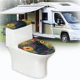 thumbnail image 6 of HELLHERO Black Cat Sunflower Bathroom Seat Covers & Elastic Edge Toilet Lid Cover Set for Indoor Home, Polyester, Reusable, 6 of 8