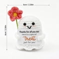 thumbnail image 2 of Knisume Halloween Toys – Knit Ghost Plush Doll Holding Bloom Flower, Crochet Yarn Stuffed Animal, Cute Stuff for Holiday Gift Exchange and Mantel Decor,E, 2 of 5