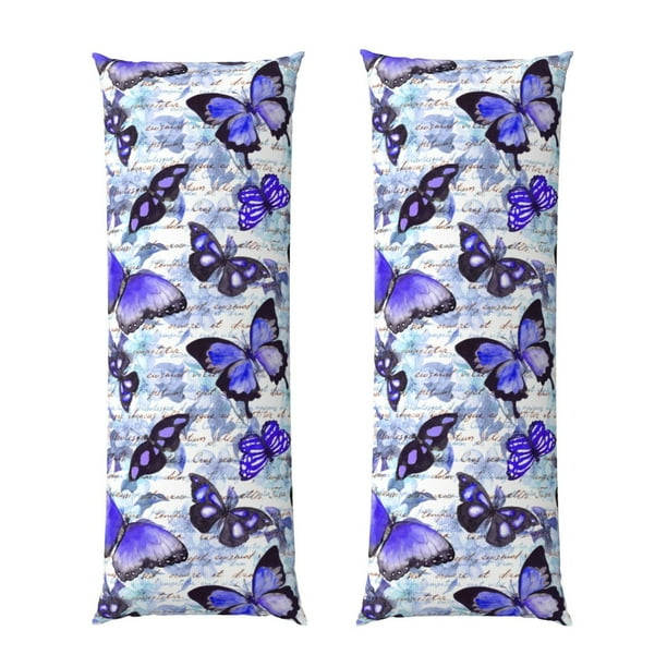 Balery Butterflies Funda Protectora para Almohada Corporal de Algodón Hipoalergénico con Cierre(55 x 21 pulgadas), Almohadas No Incluidas