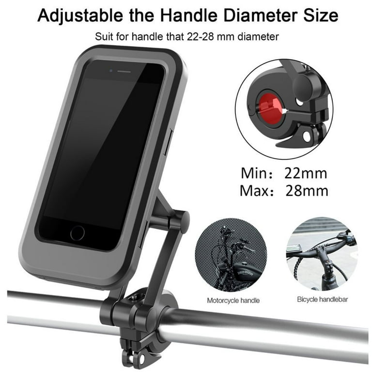 Buy Bicycle Phone Holder Waterproof Motorbike Phone Holder Handlebar Bag  with Touch Screen 360° Rotation Adjustable Motorcycle Bike Handlebar Phone  for IPhone Samsung Huawei & All 4-6.8 Phone Online at desertcartINDIA