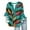 Sky Blue, variant on Green Women's Seven Quarter Sleeve V Neck Lace Sleeve Casual Button up Top, S