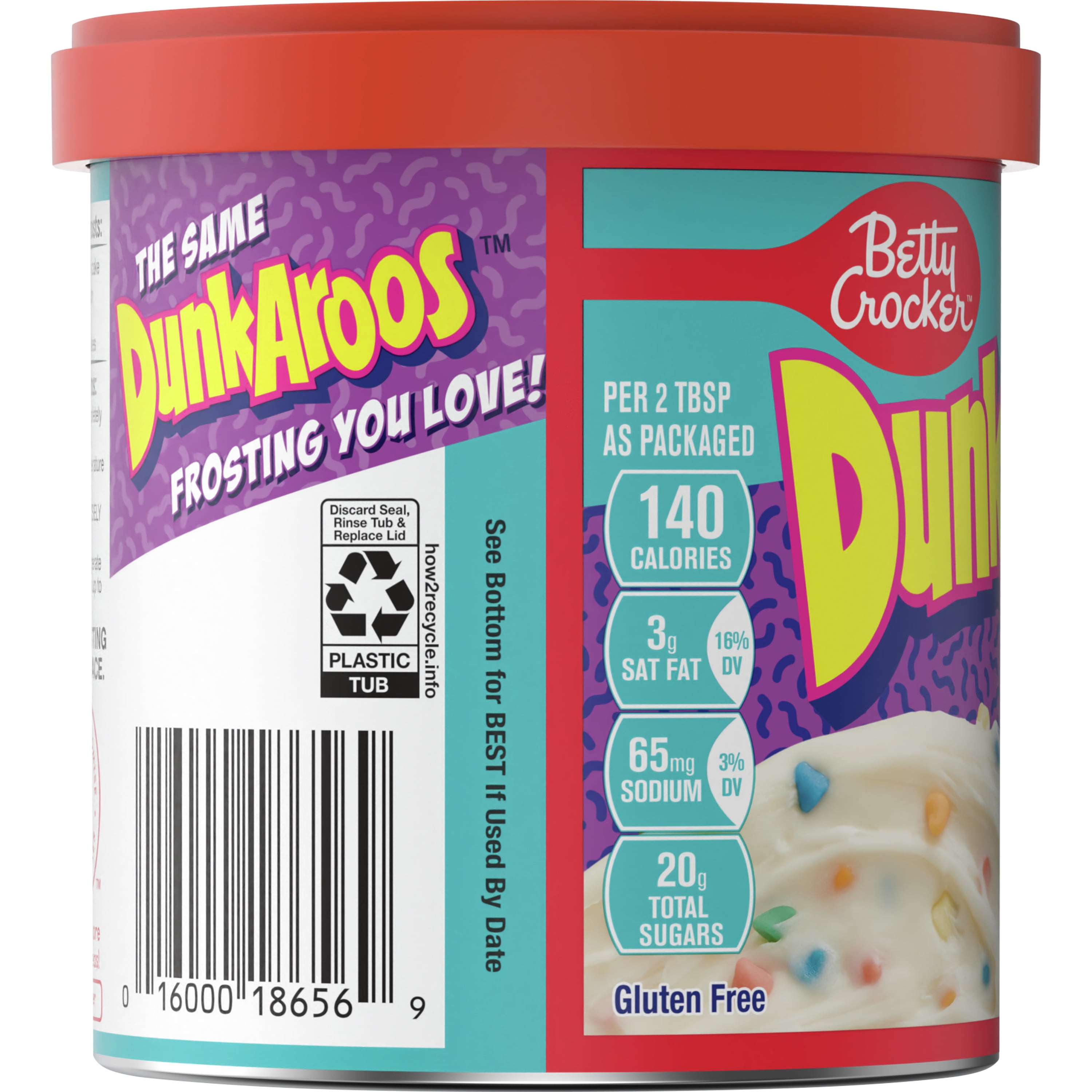 (2 pack) Betty Crocker DunkAroos Vanilla Frosting with Rainbow Chips