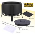 thumbnail image 5 of ChaoLink 26" Smokeless Fire Pit with Ash Tray Base, Wood Burning Firepit with Adjustable Foot & Fire Poker, Portable for BBQ, Bonfire, Camping, 5 of 7