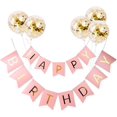 thumbnail image 1 of Banner de cumpleaños, feliz cumpleaños, banner y 5 unidades, globos de confeti, feliz cumpleaños, globo de helio, decoración de fiesta de cumpleaños Afortunado Sencillez, 1 of 5
