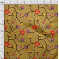 thumbnail image 4 of oneOone Cotton Flex Dark Mustard Fabric Leaves & Clover Quilting Supplies Print Sewing Fabric By The Yard 40 Inch Wide, 4 of 6
