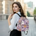 thumbnail image 6 of FORMRS Mini Backpack Purse for Women Quilted Travel Daypack Casual Shoulder Bag, Purple Cute Halloween, 6 of 7