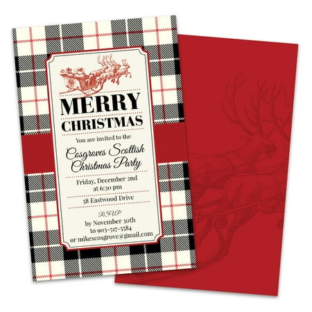 Personalized Classic Plaid Christmas Party