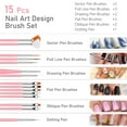 thumbnail image 3 of Pinkiou Nail Art Brushes Kit Pen Designer Stamp Tools for Nails Decorations, Pink, 3 of 10