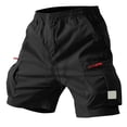 thumbnail image 5 of XIAONU Men's Cargo Athletic Shorts Drawstring Waist Zipper Pockets Daily Shorts, 5 of 6