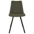 thumbnail image 2 of LeisureMod Markley Leather Dining Chair With Metal Legs Set of 2 Olive Green, 2 of 7