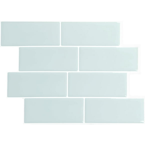 Smart Tiles Dosseret Autocollant à Peler et Coller, 5 Carreaux Adhésifs, Vert Métro, 11,55 Pouces X 8,38 Pouces
