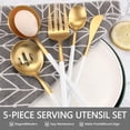 thumbnail image 3 of baomifa-Serving Utensils,Set of 5 Matte Whitegold Large Serving Spoon,Slotted Serving Spoon and Serving Fork,with Sugar Spoons and Butter Knife,Stainless Steel Serving Utensils Set for Party Catering, 3 of 4