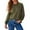 Army Green, variant on FAIWAD Long Sleeve Tops for Women Pleated Long Sleeve Crewneck Shirts Trendy Casual Clothes