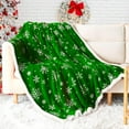 thumbnail image 2 of Christmas Throw Blanket, Sherpa Christmas Blankets, Fuzzy Fluffy Soft Cozy Blanket, Fleece Flannel Plush Microfiber Blanket for Couch Bed Sofa (50" X 60",Green Snowflake), 2 of 7