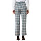 thumbnail image 3 of Pantalones largos rectos de cintura elástica con botones y cremallera de cuadros para mujer Inspire Chic L color caqui, gris y azul, 3 of 6