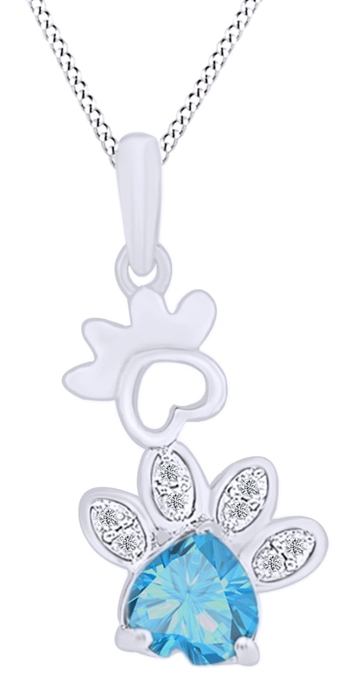 Jewel Zone US Heart Shaped Simulated Amethyst /& White Topaz CZ Pendant in 14K Gold Over Sterling Silver