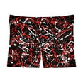 thumbnail image 4 of Red Black White Paint Splatter High Waisted Shorts, 4 of 6