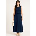 thumbnail image 3 of Moomaya Womens 2 Pcs Skirt Set - Sleeveless Crop Top and High Waisted Flared Maxi Skirt - Soft Viscose Jersey Co-ord Outfit, 3 of 6