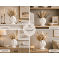 thumbnail image 4 of Modern Coastal Shell Vase, Decorative White Ceramic Look Vase for Pampas Grass & Dried Flowers, Elegant Tabletop Home Decor for Living Room, Bedroom, Entryway & Shelf, 4 of 8
