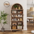 thumbnail image 5 of VEANERWOOD 71" Tall Arch Cabinet, Wood Fluted Kitchen Kitchen Storage Cabinet with 4 Doors and 6 Shelves for Dining Room Living Room, 5 of 12