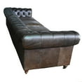 thumbnail image 4 of Pemberly Row Top Grain Leather Chesterfield 118" Leather Sofa in Brown Finish, 4 of 6