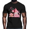 thumbnail image 2 of Camisetas para hombre, camiseta de algodón con cuello redondo, corazones, gnomos y rosas, manga corta, romántica, San Valentín, flores y corazones., 2 of 8