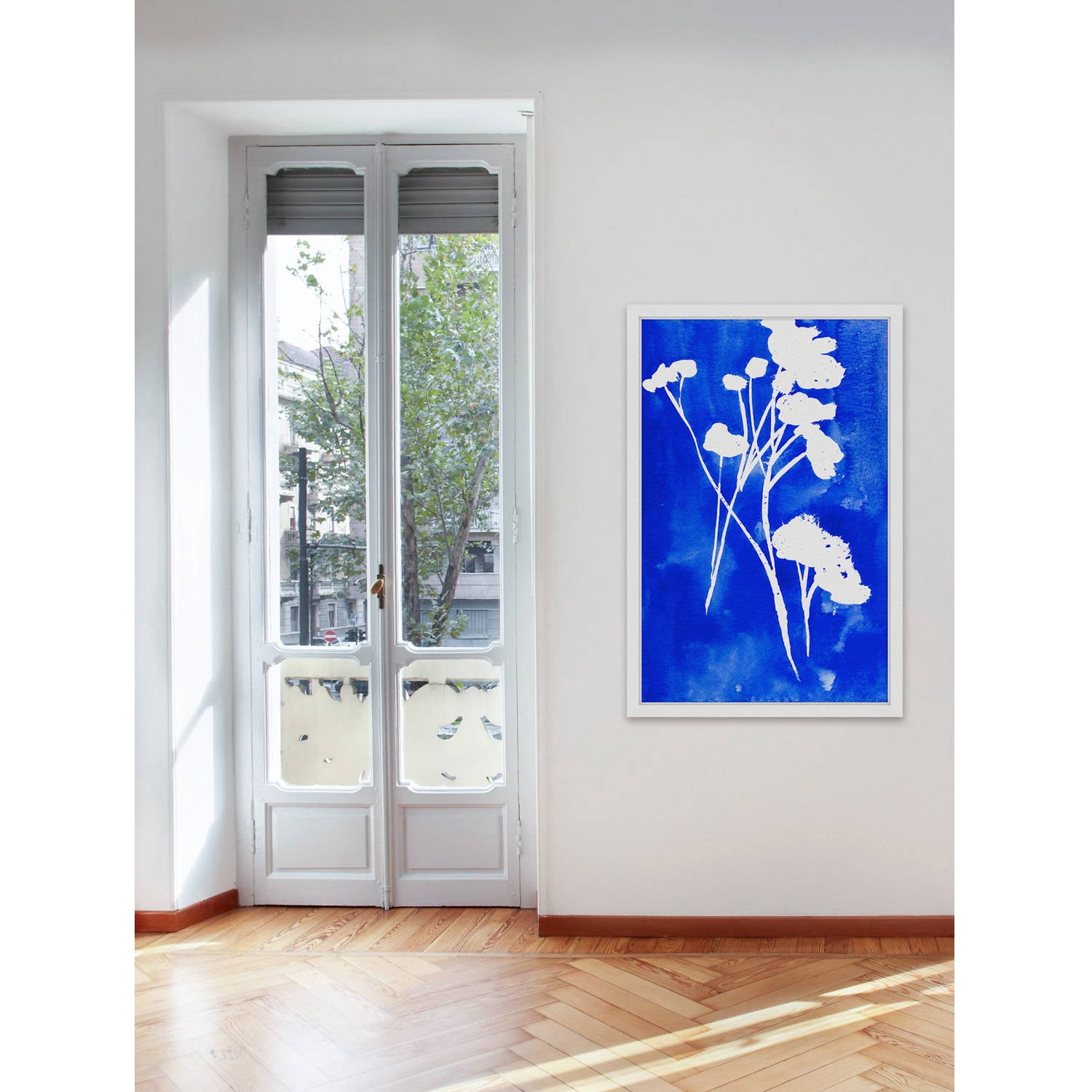 "Cyan Watercolor" Framed Painting Print