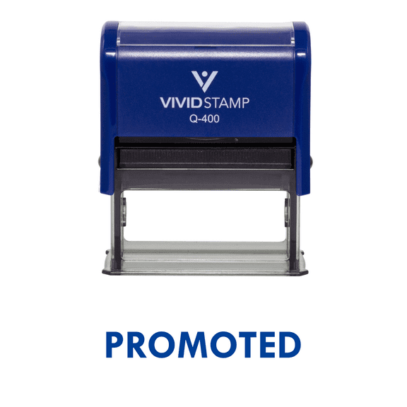 Vivid Stamp Promoted Self Inking Rubber Stamp (Blue Ink) - X-Large