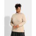 thumbnail image 2 of TIYOMI Plus Size Sweater Tops For Women Khaki Knit Long Sleeve Pullover High Neck Shirts Knitting Warm Sweaters Basic Solid Color Jumper Top Casual Fall Winter Pullover XL 14W 16W, 2 of 7