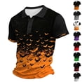 thumbnail image 2 of IAJDKMEK Halloween Men's Polo Short Sleeve Shirt - Lightweight Button-Down Knit Shirt, Breathable Summer Shirt for Daily, Holiday Parties, Golf Shirt & Costume,Purple XL, 2 of 7