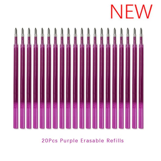 Recambios de tinta borrables de gran capacidad, bolígrafo de Gel borrable con punta de bala de 0,5mm, mango lavable, suministros de escritura para oficina y escuela, 2 + 20 Uds.