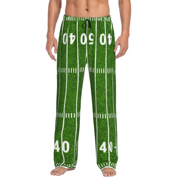 Fotbe American Football Field2 Pantalones de Pijama para Hombre, Pantalones de Dormir, Pantalones de Casa con Cintura Ajustable y Bolsillos-Medium