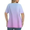 thumbnail image 4 of JGGSPWM Women's Plus Size Short Sleeve Criss Cross Neck Summer Trendy Dressy Casual Tunic Tops Tees Blouses Purple 4XL, 4 of 6
