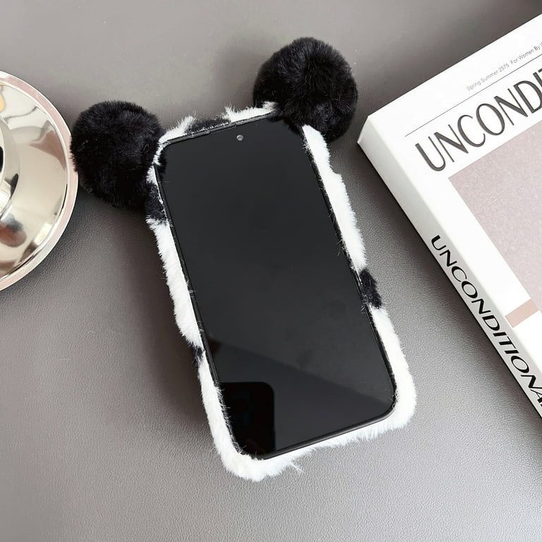 ZTOFERA Pink Case For IPhone 13/14 (6.1"), Aesthetic Phone Case With Cute Ribbon Bowknot Pattern, Glossy Hard PC Back Silicone Bumper Shockproof Protective Cover For Girls Women - Strawberry