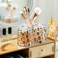 thumbnail image 3 of Yayeee 4 Pack Qtip Holder Bathroom Cotton Swab Canister with Lid Clear Dispenser Set, Beige Fall Coffee, 3 of 6