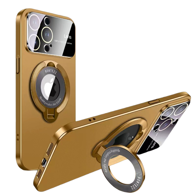 Suitable For IPhone16promax Standard Leakage Magnetic Bracket, Anti-fall Wear-resistant, Frosted PC Protective Sleeve-SinKeeU