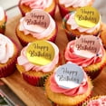 thumbnail image 6 of 10 Pcs Round Mirror Engraved Cake Toppers Happy Birthday Acrylic Cupcake Toppers, 6 of 15