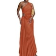 thumbnail image 4 of Mialoley Femmes Robe Longue, Sans Manches une Épaule Plissée Robe Irrégulière Évidée pour Cocktail, 4 of 9