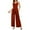 Red, variant on Kmdttou Up to 30% off! Women's New Summer Jumpsuit Solid Color Casual Pullover Sleeveless Wide Leg Jumpsuit on Clearance!
