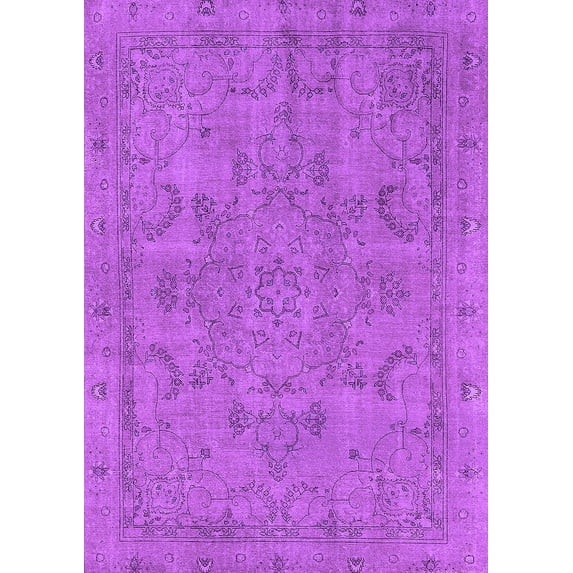 Ahgly Company Indoor Rectangle Oriental Purple Industrial Area Rugs, 8' x 10'
