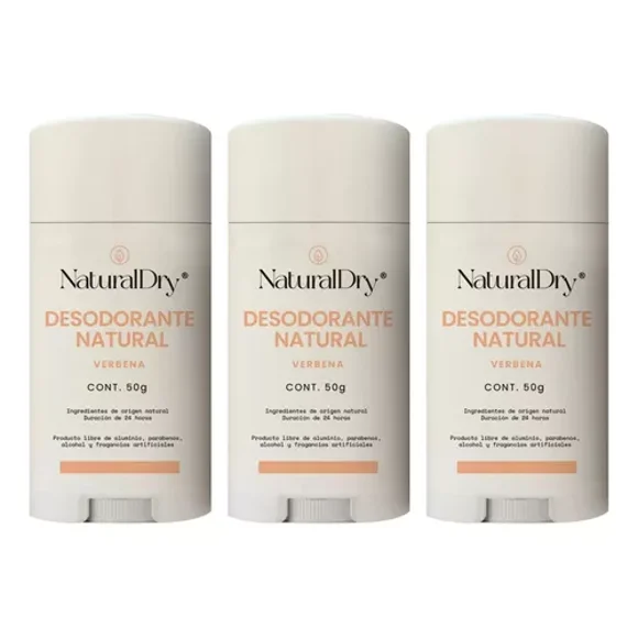 Desodorante Naturaldry Unisex Corporal 3 Barras De 50g Vegano